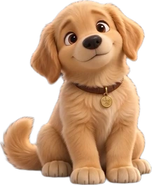 Cookie, a happy golden retriever puppy